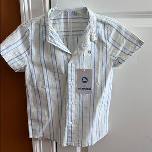 Mayoral Kids Multicolor Striped Button Down Shirt